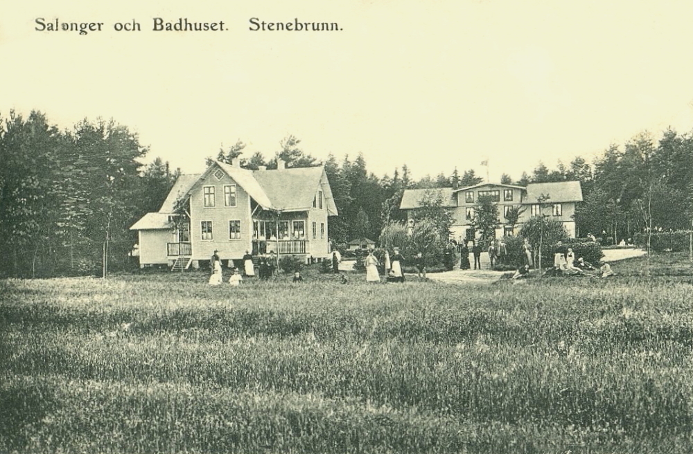 Kumla, Salonger och Badhuset, Stenebrunn 1902