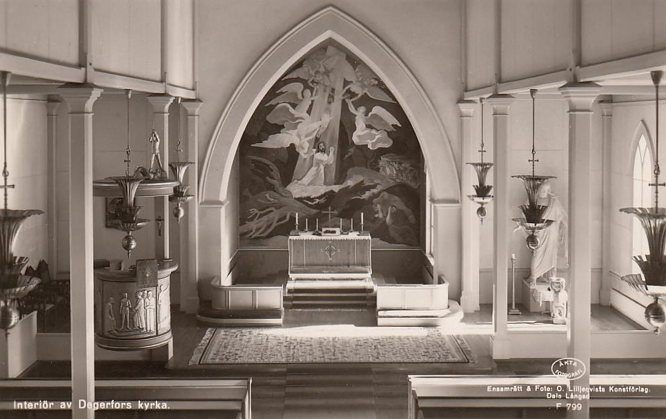 Interiör av Degerfors Kyrkan 1958