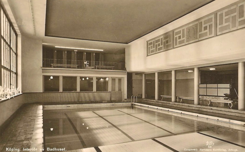Köping, Interiör av Badhuset 1939