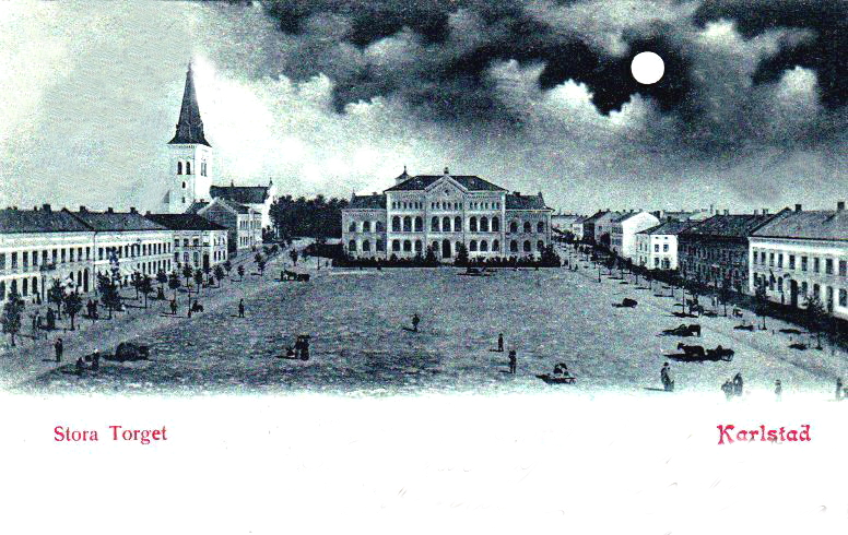 Karlstad, Stora Torget, Månsken 1901