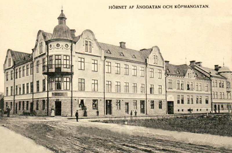 Örebro, Hörnet av Änggatan och Köpmangatan 1907
