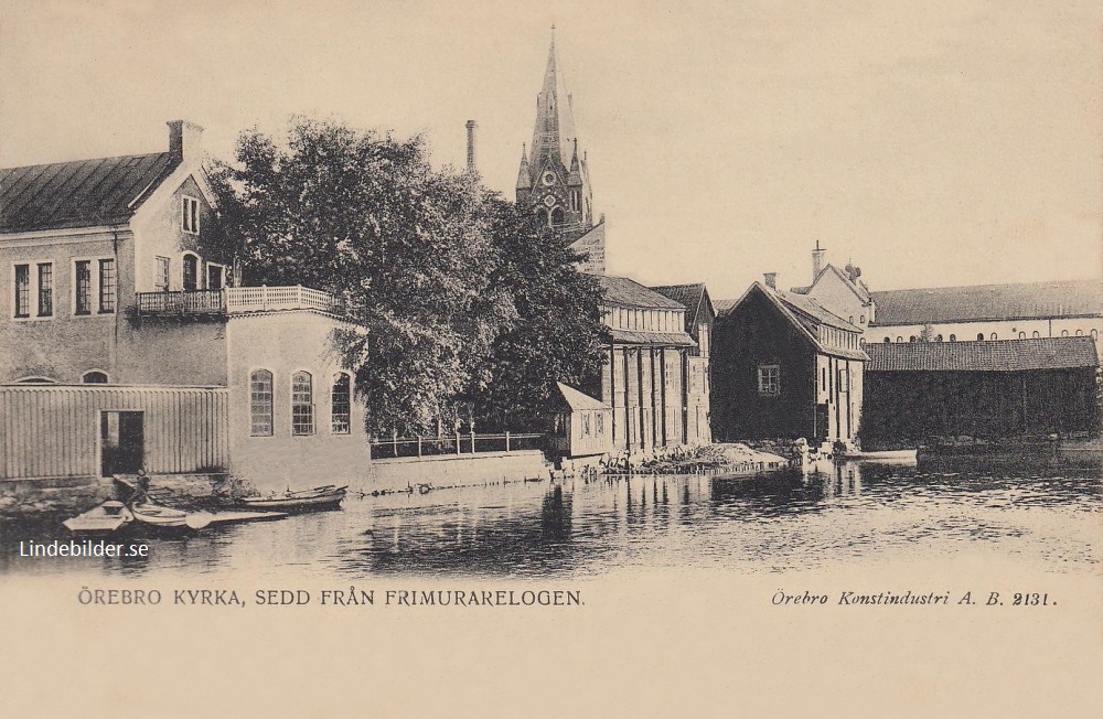 Örebro Kyrka sedd från Frimurarelogen 1903