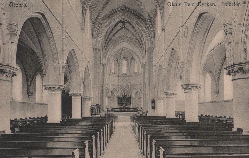 Örebro, Olaus Petri Kyrkan, Interiör 1914