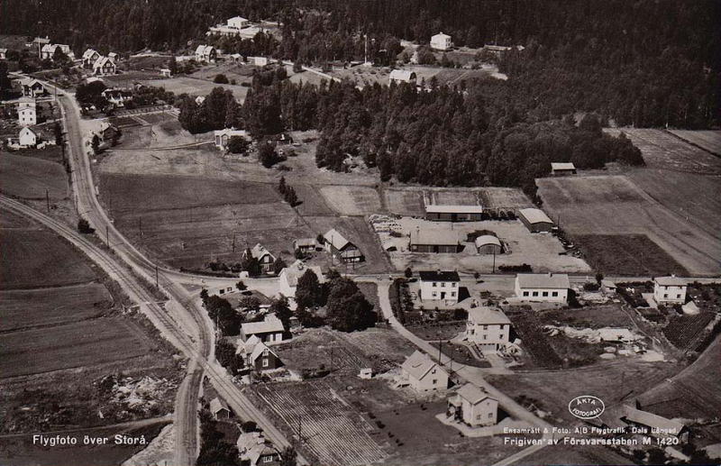 Flygfoto över Storå 1954