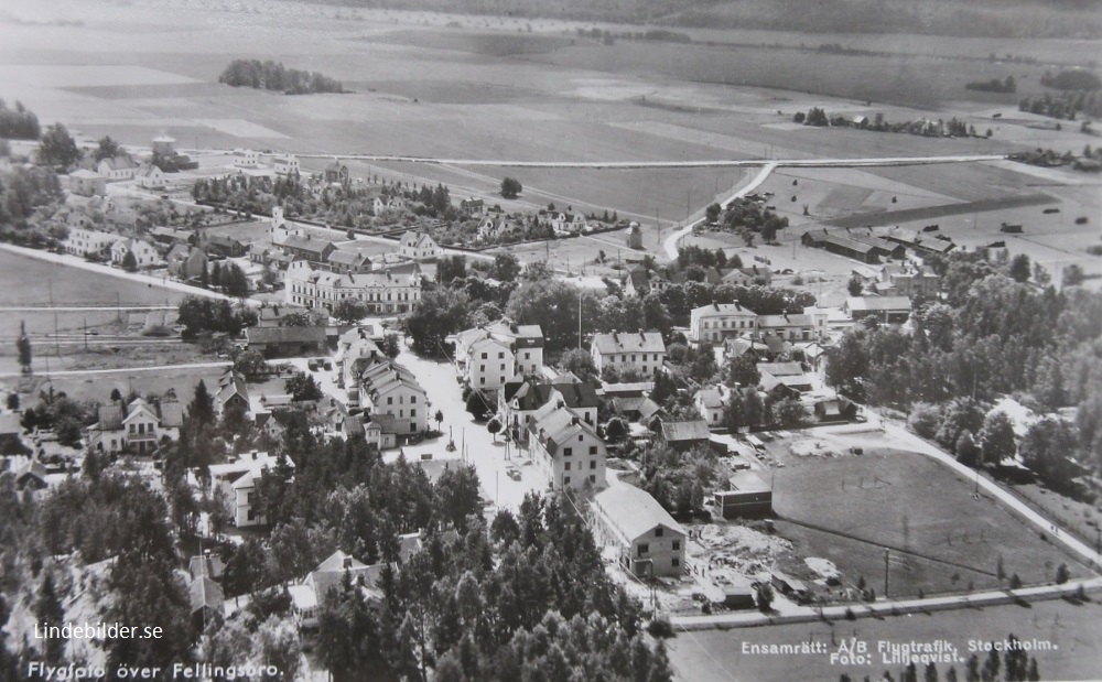 Flygfoto över Fellingsbro 1963