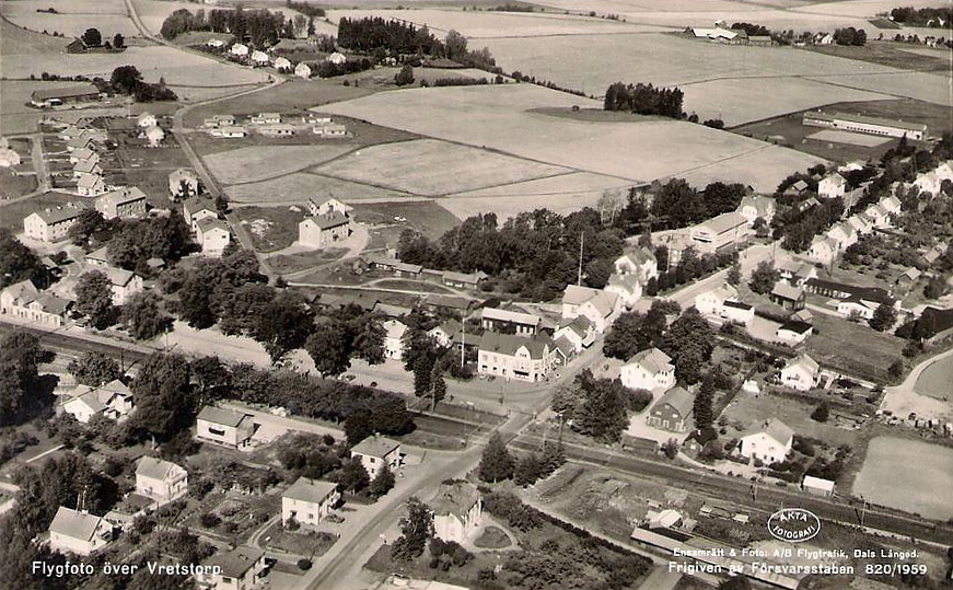 Hallsberg, Flygfoto över Vretstorp 1959