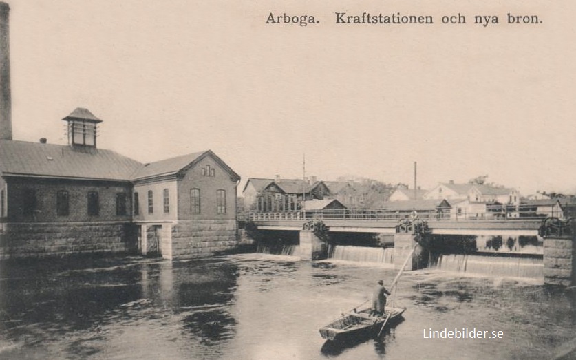 Arbgs, Kraftstationen och nya bron 1918