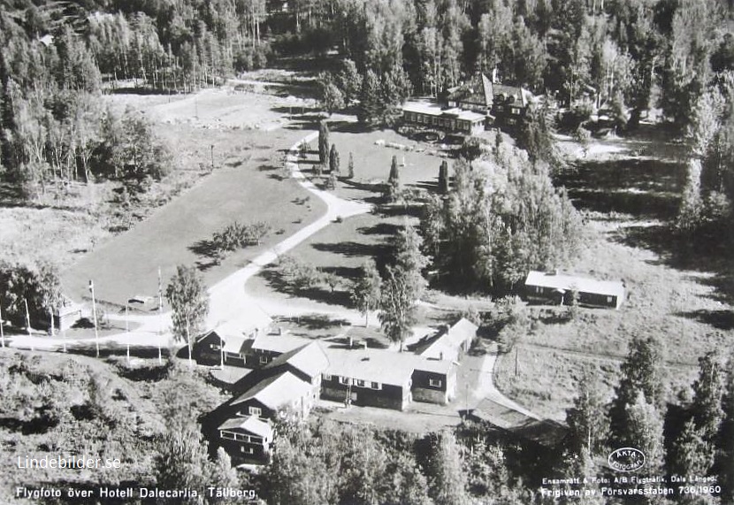 Flygfoto över Hotell Dalecarlia, Tällberg 1950
