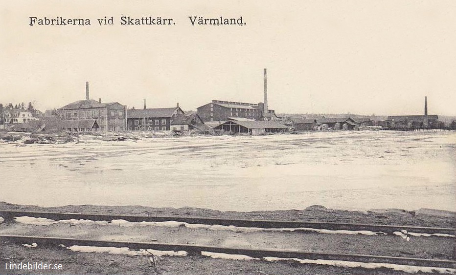 Karlstad, Fabrikerna vid Skattkärr, Värmland 1917