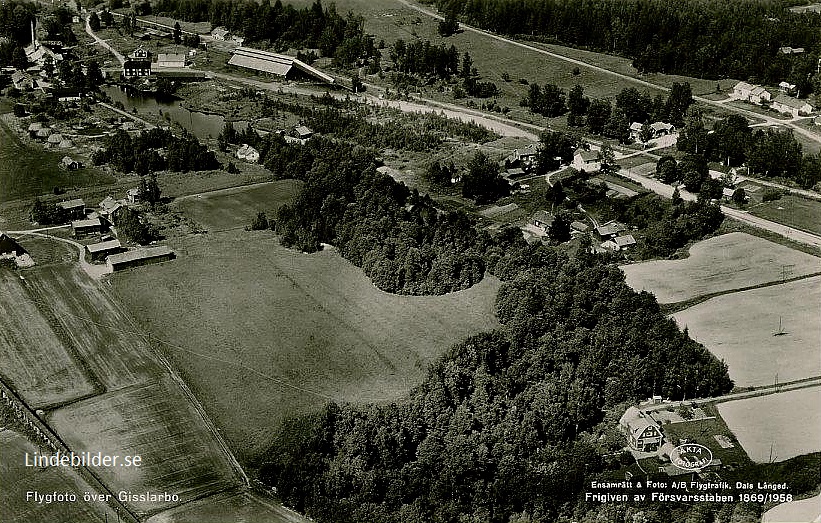 Köping, Flygfoto över Gisslarbo 1958