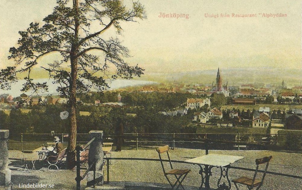 Jönköping, Utsikt från Restaurant Aplhyddan 1912