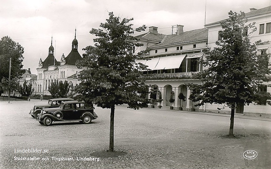 Lindesberg Stadshotellet och Tingshuset 1938