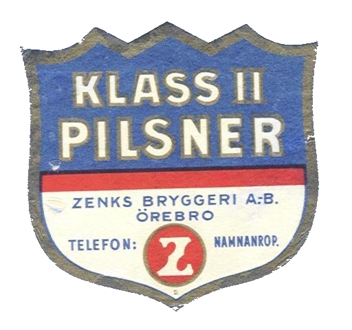 Örebro Zenks Bryggeri Klass II Pilsner