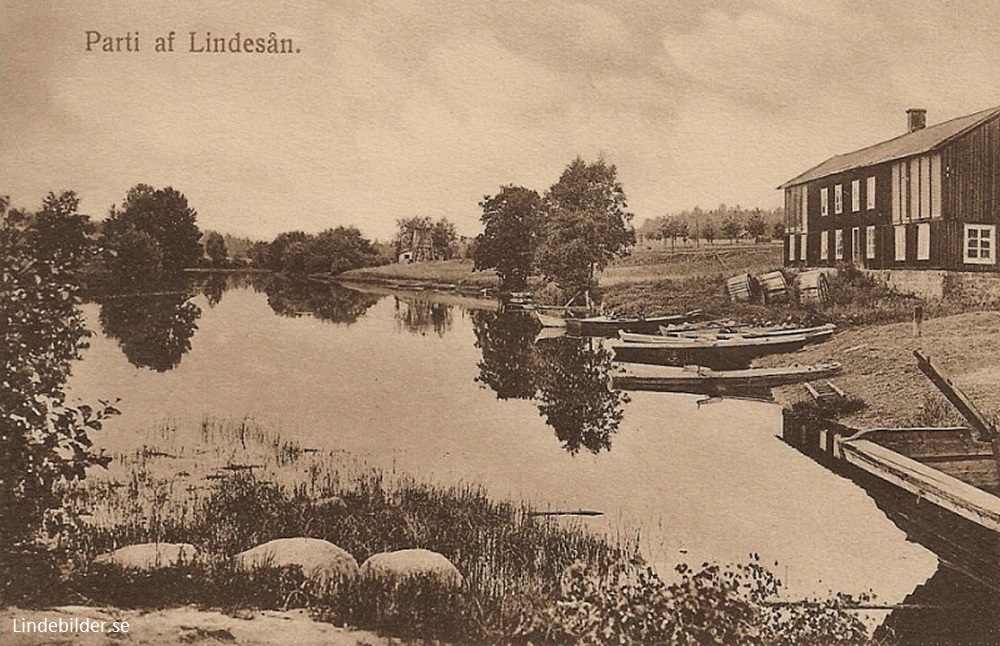 Lindesberg Parti af Lindesån 1922