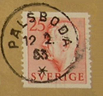 Pålsboda Frimärke 12/2 1953