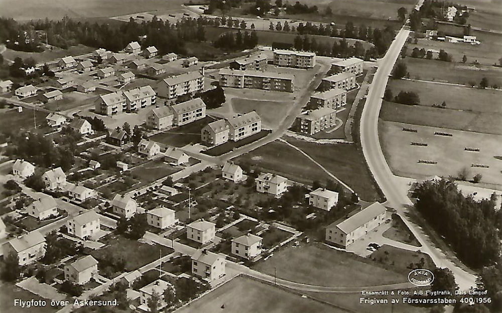 Flygfoto över Askersund 1956
