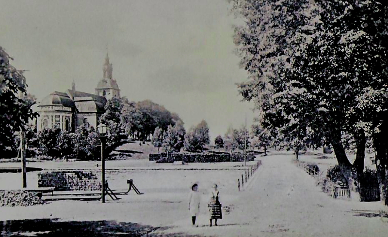 Askersund, Hamnen och Landskyrkan 1912