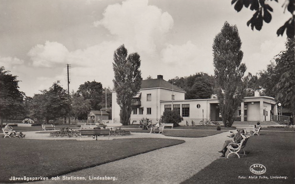 Lindesberg, Järnvägsparken och Stationen 1948