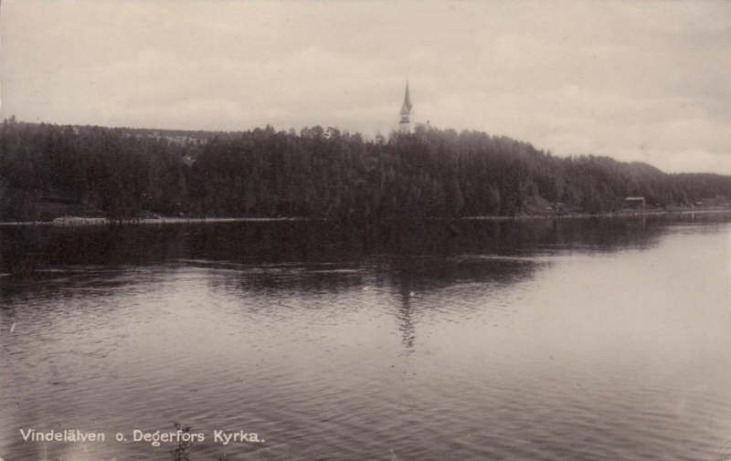 Vindelälven o Degerfors Kyrka  1933