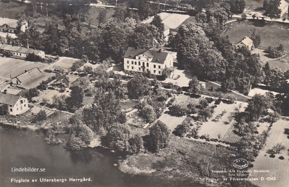 Flygfoto av Uttersbergs Herrgård  1954