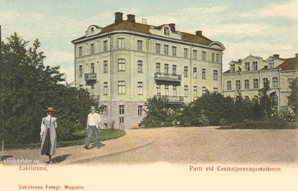 Eskilstuna, Parti vid Centraljernvägsstation 1909