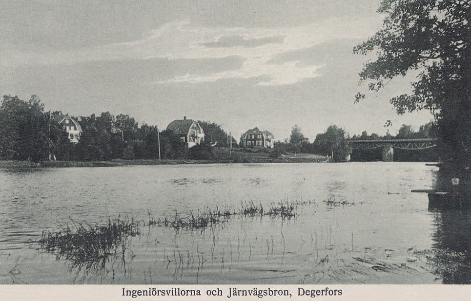 Ingeniörsvillorna och Järnvägsbron, Degerfors 1923