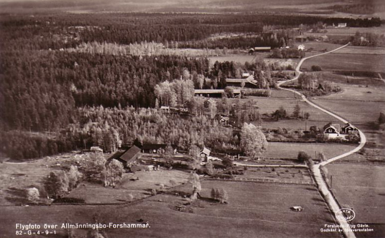 Flygfoto över Allmänningbo,  Forshammar