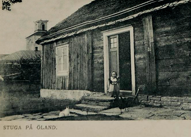Stuga på Öland, Vickleby Kyrkan och Capellagården 1903