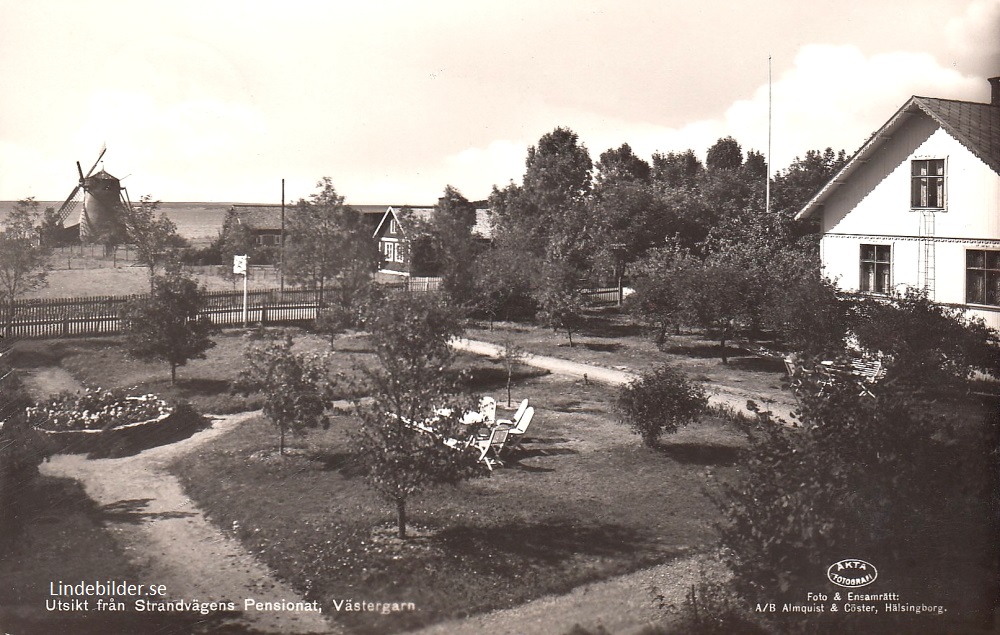 Gotland, Utsikt från Strandvägens Pensionat, Västergarn 1936