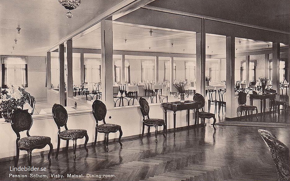 Gotland, Visby,  Pension Solhem, Matsal, Dining-room 1938