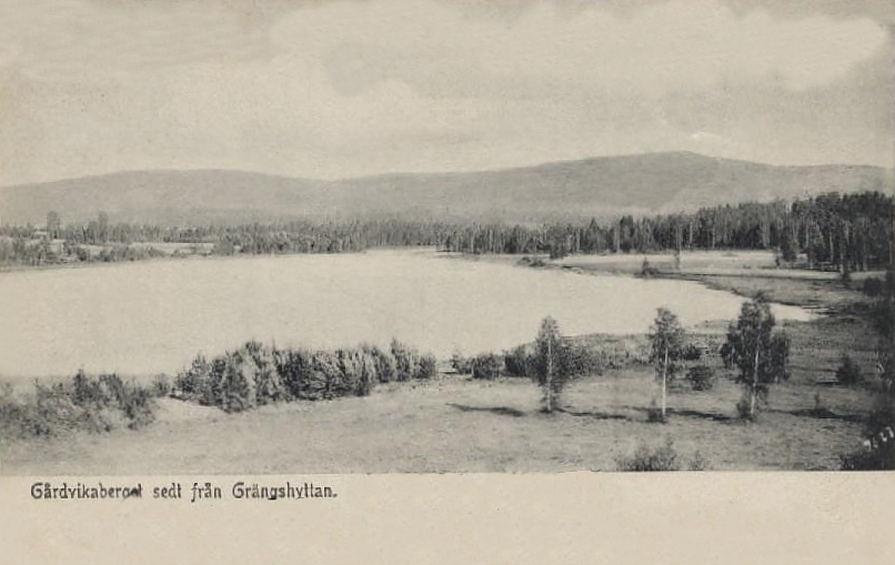Hällefors, Gårdvikaberget sedt från Grängshyttan 1908