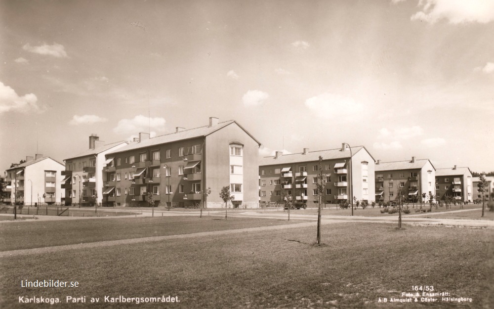 Karlskoga, Parti av Karlbergsområdet 1953