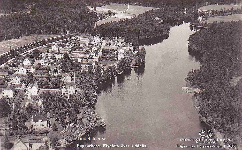 Kopparberg, Flygfoto över Uddnäs 1952