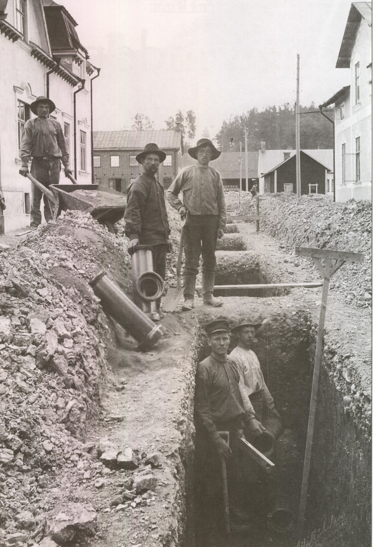 Lindesberg Vattenledning Smedjegatan 1905
