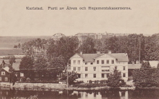Karlstad, Parti av Älven och Regementskasernerna 1912