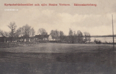 Skinnskatteberg Kyrkoherdebostället och Sjön Nedre Vättern 1913