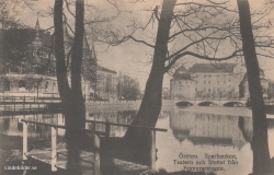 Örebro, Sparbanken. Teatern och Slottet från Frimurarelogen 1917