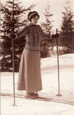 Margaret åker skidor