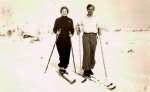 Sibylla och Gustav Adolf åker skidor