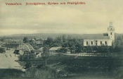 Fagersta, Vestanfors Järnvägsbron Kyrkan och Prestgården 1910