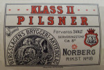 Norberg, Bergslagens  Bryggeri AB , Klass II, Pilsner
