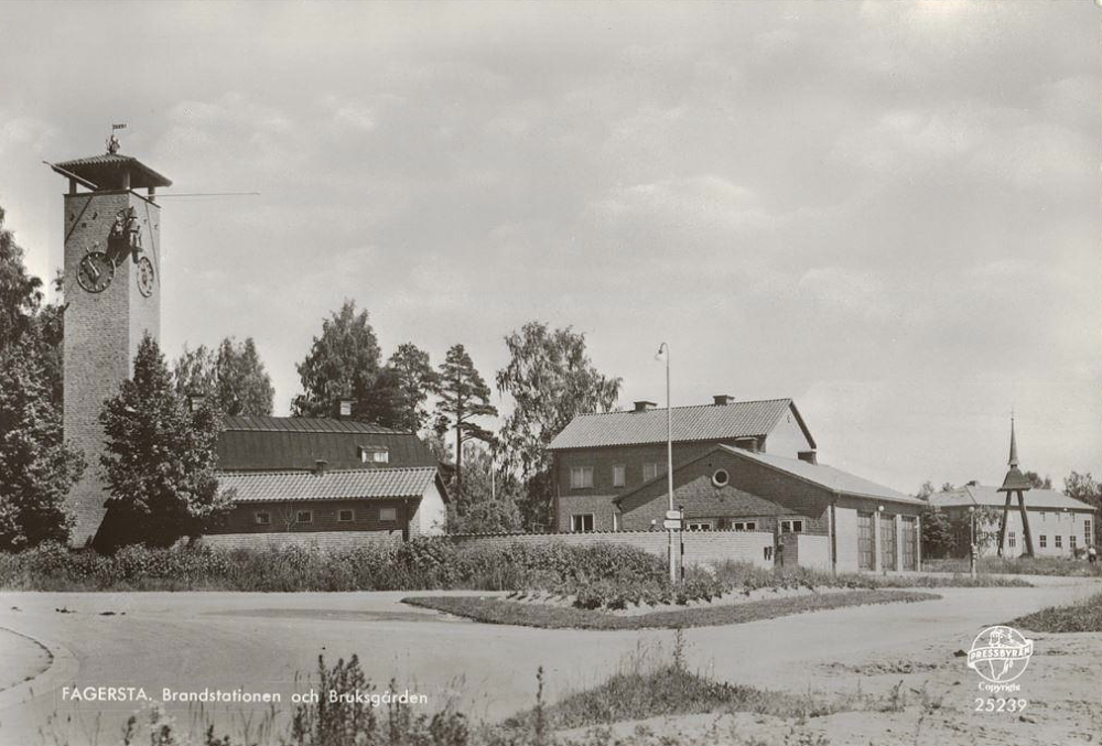 Fagersta, Brandstationen och Bruksgården 1958