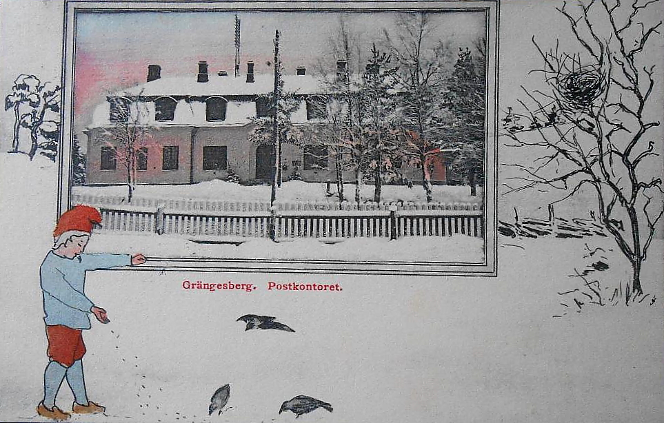 Ludvika, Grängesberg, Postkontoret, Gud Jul  1908