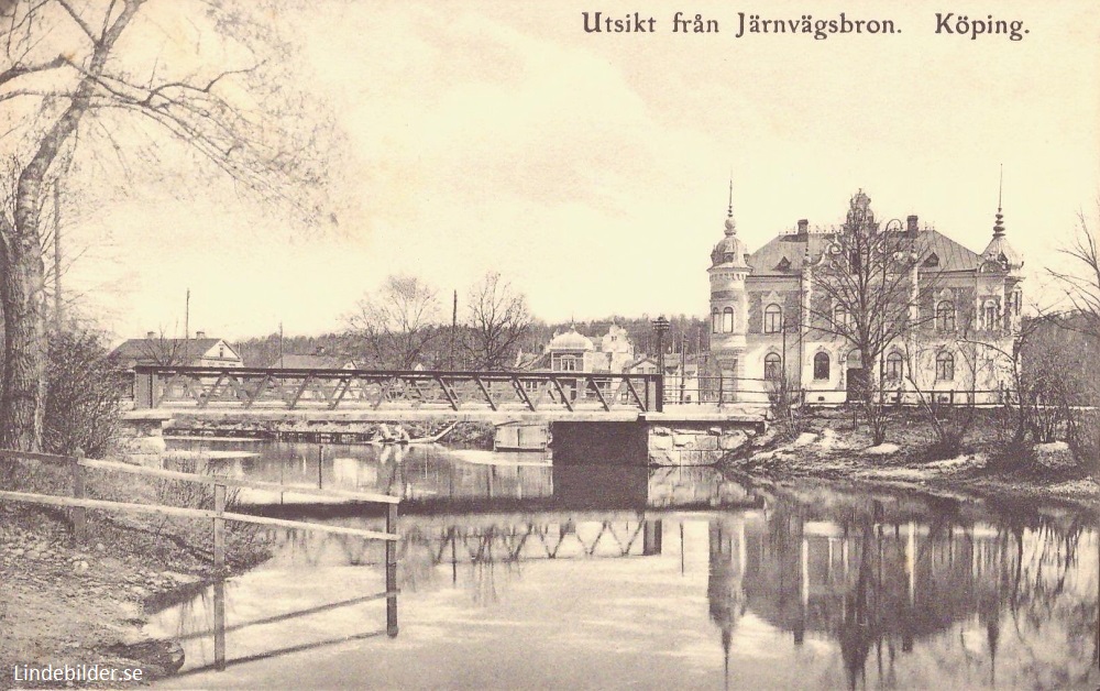 Köping, Utsikt från Järnvägsbron 1906