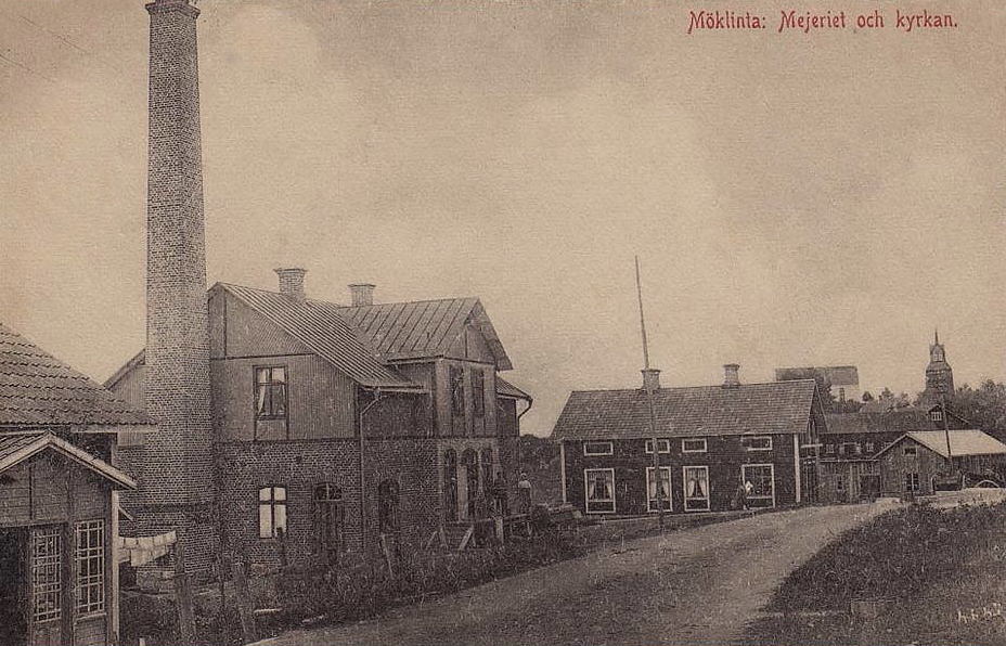 Sala, Möklinta, Mejeriet och Kyrkan 1907
