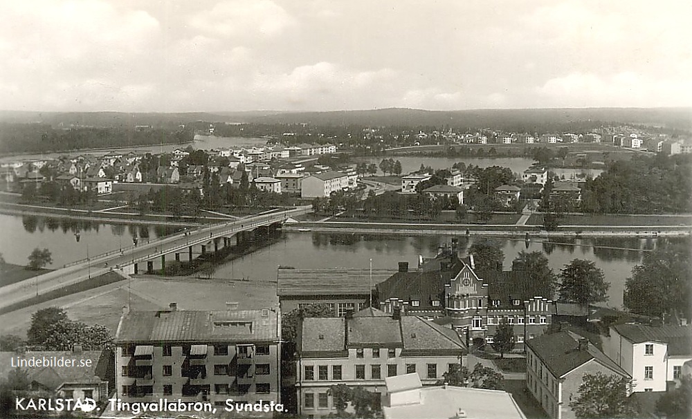 Karlstad, Tingvallabron, Sundsta 1954