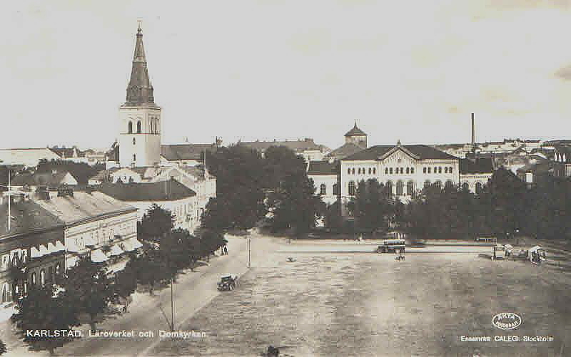 Karlstad, Läroverket och Domkyrkan 1926