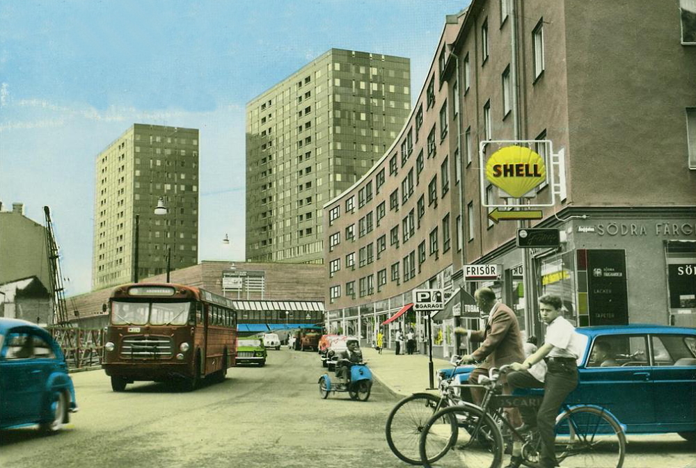 Örebro, Södercity, Ånggatan-Drottninggatan 1964