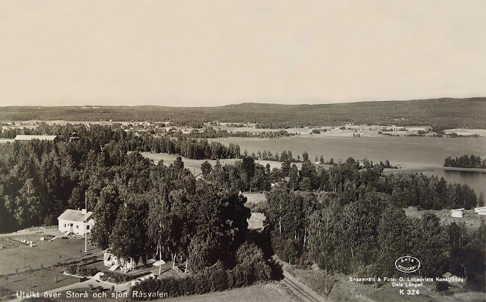Utsikt över Storå och Sjön Råsvalen 1966
