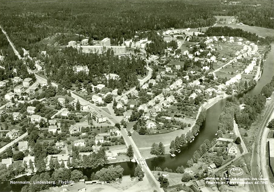 Norrmalm, Lindesberg, Flygfoto 1961